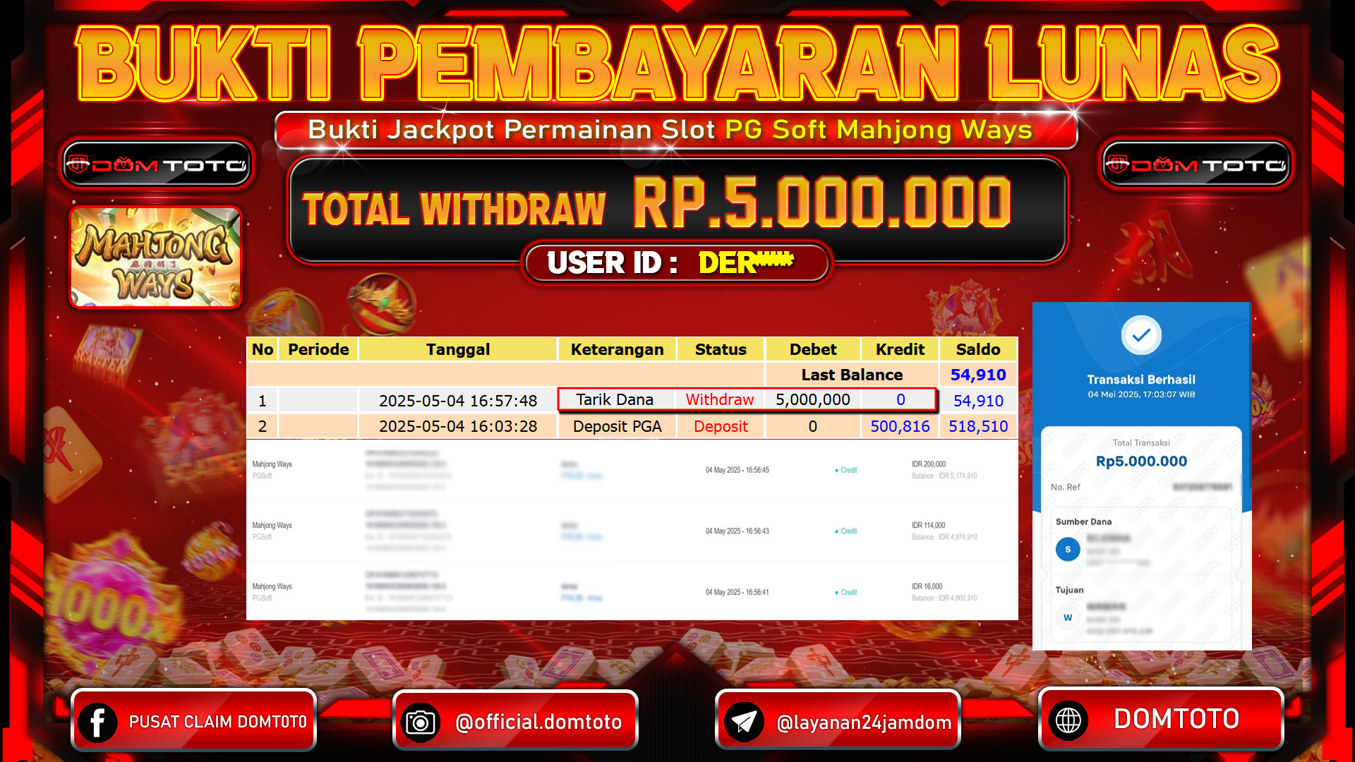 JACKPOT SLOT MAHJONG WAYS 04  MEI 2025